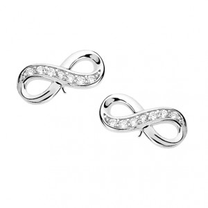 Cercei argint infinit cu pietre DiAmanti Z0791ER_W-DIA (Argint 925‰ 1,1 g.)